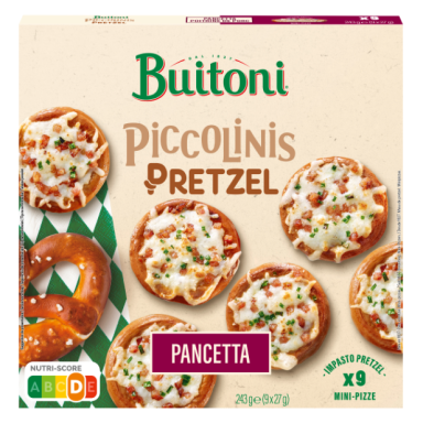 BUITONI PICCOLINIS PRETZEL PANCETTA MINI PPIZZAS SURGELÉES 9x27G