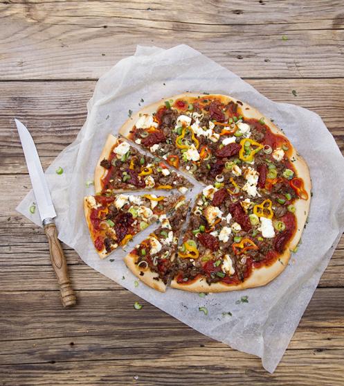 Hackfleisch-Pizza
